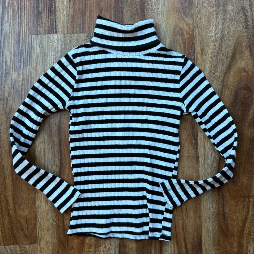 Zara Monochrome Striped Turtleneck